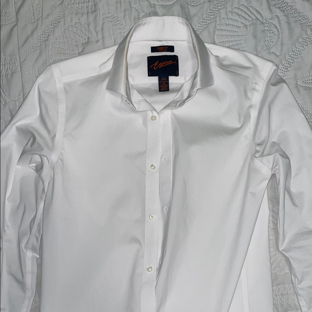 Egara White Dress Shirt Classic Formal Style